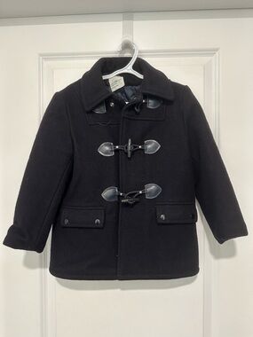 Vintage Little Nugget Kids Navy Wool Toggle Peacoat Size 5 Made in Canada